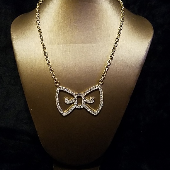 ABC XYZ Jewelry - Rhinestone bow necklace and earrings